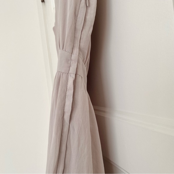 Beige / Taupe Chiffon Maxi Dress Size 8 - Picture 2 of 4